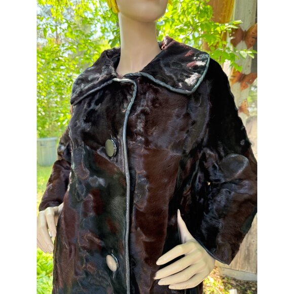 Vintage 60s ASTRAKHAN Fur Coat Persian Lamb BROADTAIL - Picture 7 of 16